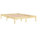 Brun 140 x 190 cm - lit bois - charge maximale 150 kg - structure de lit - matelas non inclus - bois ...