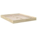 Brun 160 x 200 cm - lit bois - charge maximale 150 kg - structure de lit - matelas non inclus - ch�ne ...