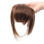 Brun clair - 6 pouces - frange naturelle lisse et mousse pour femmes extensions de cheveux synthtiques ...