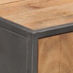 Brun table console - clarence - meuble couloir - 90x30x75 cm - bois de r�cup�ration massif cc352
