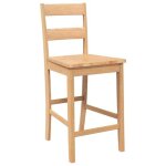 Brun tabourets de bar / de club - (lot de 2) - fauteuils haut bar pour cuisine - naturel bois massif ...