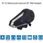 Bt - s3 casque moto intercom 1000m helmet �tanche micro sans fil fm radio