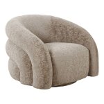 Bubble - fauteuil tissu velours textur� beige pivotant