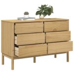 Bufeet avec rangement brun - lemon� commode de chambre floro - cire - marron - bois de pin massif 429 ...