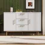 Buffet 120 * 75 * 40 cm avec 3 tiroirs 2 portes darmoire et des �tag�res r�glables convient au salon ...
