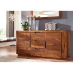 Buffet 150x45x75cm - bois sheesham / palissandre laqu (macadamia) - duke #125