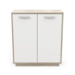 Calicosy - buffet bas 2 portes décor bois et blanc l78 cm - léo - chene kronberg / blanc Calicosy - buffet bas 2 portes décor bois et blanc l78 cm - léo - chene kronberg / blanc