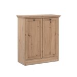 Calicosy - buffet 2 portes et 2 tablettes avec poign�es boutons en m�tal l80 cm - timber - ch�ne