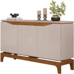 Buffet 3 portes 139 cm blanc ecru et chne nice - l 139 x l 36 x h 80. 5 cm