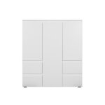 Calicosy - buffet haut 3 portes 4 tiroirs et 5 tagres - l116 x h131cm - blanc - blanc