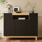 Buffet 3 portes pour salon buffet bas 120. 5x42x96 cm meuble de rangement buffet moderne panneaux de ...