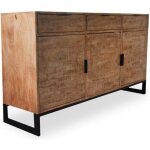 Buffet 3 portes et 3 tiroirs panara bois chne clair