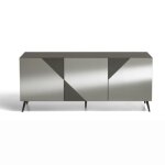 Buffet 3 portes en verre miroir fumé et coffret anthracite arte180 - meuble de séjour Buffet 3 portes en verre miroir fumé et coffret anthracite arte180 - meuble de séjour
