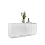 Buffet 4 portes collection cream coloris blanc laqu� brillant id�al pour un salon ou une salle � manger ...
