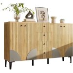 Buffet 4 portes moderne en bois - bahut commode avec 4 tiroirs - l 160 x l 36 x h 94