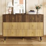 Buffet avec 6 tiroirs de rangement buffet bahut 120 x 40 x 81 cm pour salonsalle � manger et couloir ...
