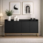 Buffet / bahut - 120x30x80 cm - 4 portes - �tag�res r�glables - structure tubulaire en acier