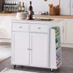 Buffet bahut 2 portes 2 tiroirs avec porte - serviettes - alightup - blanc - brillant - 95x46x89cm