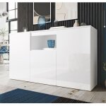 Buffet bahut 3 portes pour salon ou salle à manger rangement 140 x 82 x 40 cm couleur blanc avec finition ... Buffet bahut 3 portes pour salon ou salle à manger rangement 140 x 82 x 40 cm couleur blanc avec finition ...
