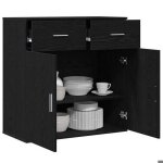 Promotion buffet bahut / armoire - commode - vente - flash - avec tiroir ch�ne noir 78x38x80 cm bois ...