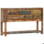 Buffet bahut armoire console meuble de rangement 120 cm bois de recuperation solide