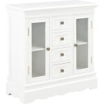 Buffet bahut armoire console meuble de rangement blanc 70 cm bois de pin massif 4402057