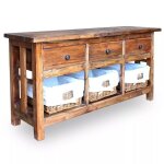 Buffet bahut armoire console meuble de rangement bois de r�cup�ration massif 100 cm 4402144