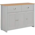 Buffet bahut armoire console meuble de rangement gris 112 cm Buffet bahut armoire console meuble de rangement gris 112 cm