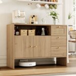 Buffet bahut - becag - buffet de salon moderne avec 2 portes et 3 tiroirs - buffet bas - 105x40x76cm ...