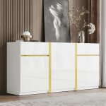 Buffet bahut - becag - buffet de salon moderne avec 3 portes - buffet bas avec 2 tiroirs - meuble de ...