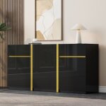 Buffet bahut - becag - buffet de salon moderne avec 3 portes - buffet bas avec 2 tiroirs - meuble de ...