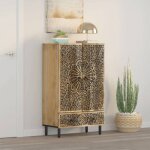 Buffet bahut / commode mvs - multi - rangement - meuble sur pied - 60x33x100cm bois de manguier massif ...