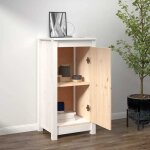 Buffet bahut / commode mvs - multi - rangement - meuble sur pied - blanc 39x35x80cm bois massif de pin ...