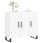 Buffet bahut / commode mvs - multi - rangement - meuble sur pied - blanc 90x34x80cm bois ding�nierie ...