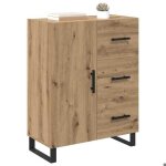 Buffet bahut / commode mvs - multi - rangement - meuble sur pied - avec tiroir ch�ne artisanal 695x34x90cm ...