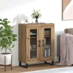 Buffet - bahut - enfilade vidaxl buffet ch�ne artisanal 695 x 34 x 90 cm bois ding�nierie