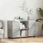 Buffet - bahut - enfilade vidaxl buffet gris b�ton 885 x 305 x 555 cm bois ding�nierie