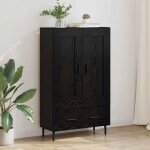 Buffet - bahut - enfilade vidaxl haut armoire ch�ne noir 695 x 31 x 115 cm bois ding�nierie
