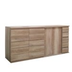 Buffet 3 portes coulissantes romi - coloris dab canyon - 220 x 99 x 55 cm Buffet 3 portes coulissantes romi - coloris dab canyon - 220 x 99 x 55 cm