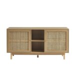 Buffet helena effet chêne et cannage rotin 150 cm - bois Buffet helena effet chêne et cannage rotin 150 cm - bois