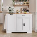 Buffet bas 115x40x87 cm avec 3 portes et tiroir buffet de cuisine avec �tag�res coulissantes buffet salon ...