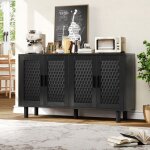Buffet bas - 140x40x80cm - ambiance - 3 portes avec �tag�res - design moderne minimaliste - meuble de ...