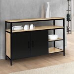 Idmarket buffet bas 2 portes noires 100 cm boston design industriel Idmarket buffet bas 2 portes noires 100 cm boston design industriel