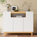 Buffet bas 3 portes pour salon buffet 120. 5x42x96 cm meuble de rangement buffet moderne panneaux de ...
