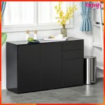 Buffet bas - akozon - 10290 - 2 tiroirs coulissants - 3 portes avec �tag�re r�glable - 117 x 36 x 74 ...