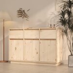 Buffet bas - akozon - ako7867916902797 - bois massif de pin - 3 portes - 110x34x75 cm