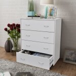 Buffet bas - alsa - 4 tiroirs - blanc - laqu - contemporain - design