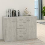 Buffet bas bahut meuble rangement contemporain gris b�ton 88x30x75 cm agglom�r� - luxueux magnifique