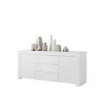 Buffet bas bobochic firenze - 2 portes 3 tiroirs coulissants - blanc laqu