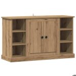 Buffet bas en ch�ne artisanal - vidaxl - 100x355x60 cm - bois ding�nierie - 2 portes - capacit� g�n�reuse ...